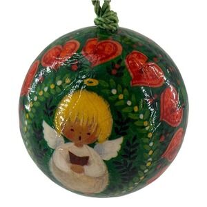 Reflections Barry Patch Christmas Ornament Angel Cherub Hearts Green Red  US